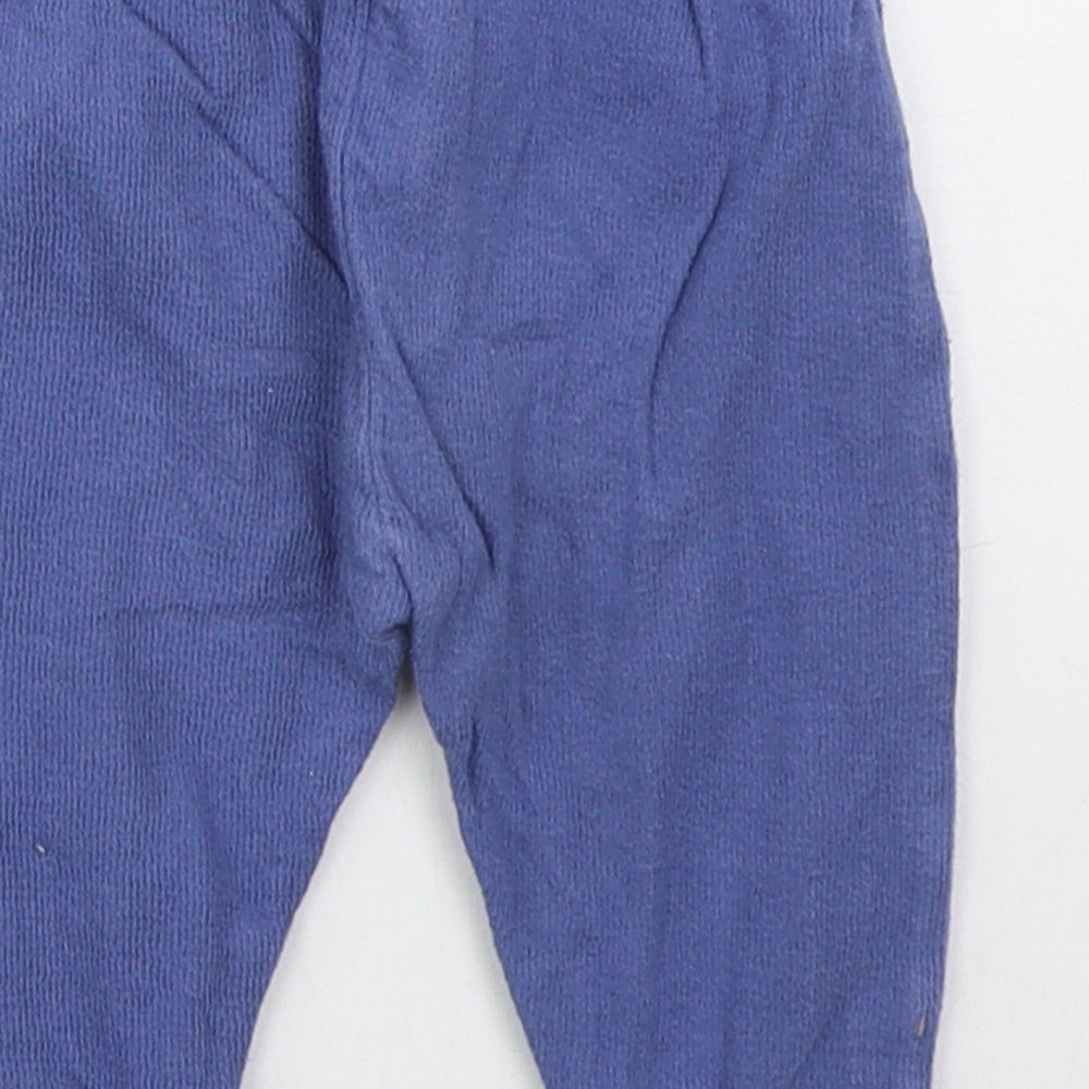 Mini Club Boys Blue Cotton Sweatpants Trousers Size 3-6 Months Drawstring