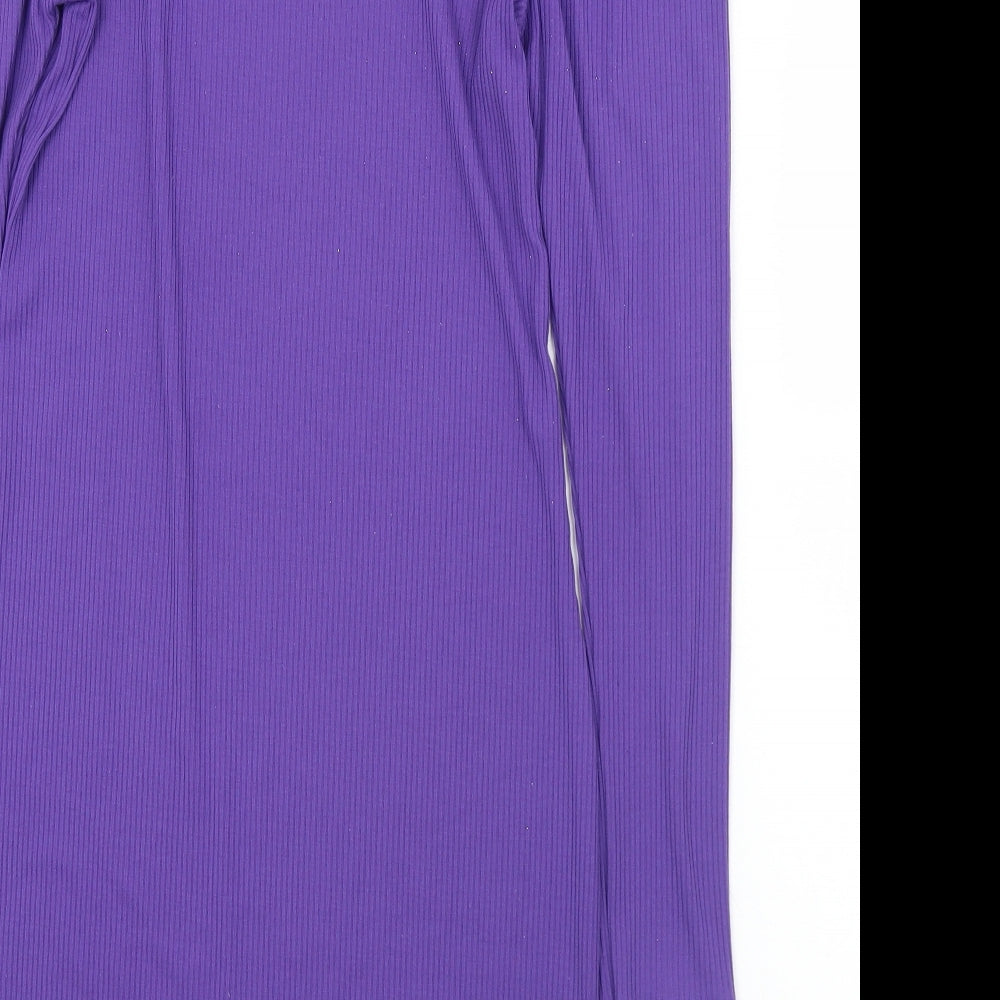 Divided Womens Purple Crew Neck Polyester Pullover Jumper Size M