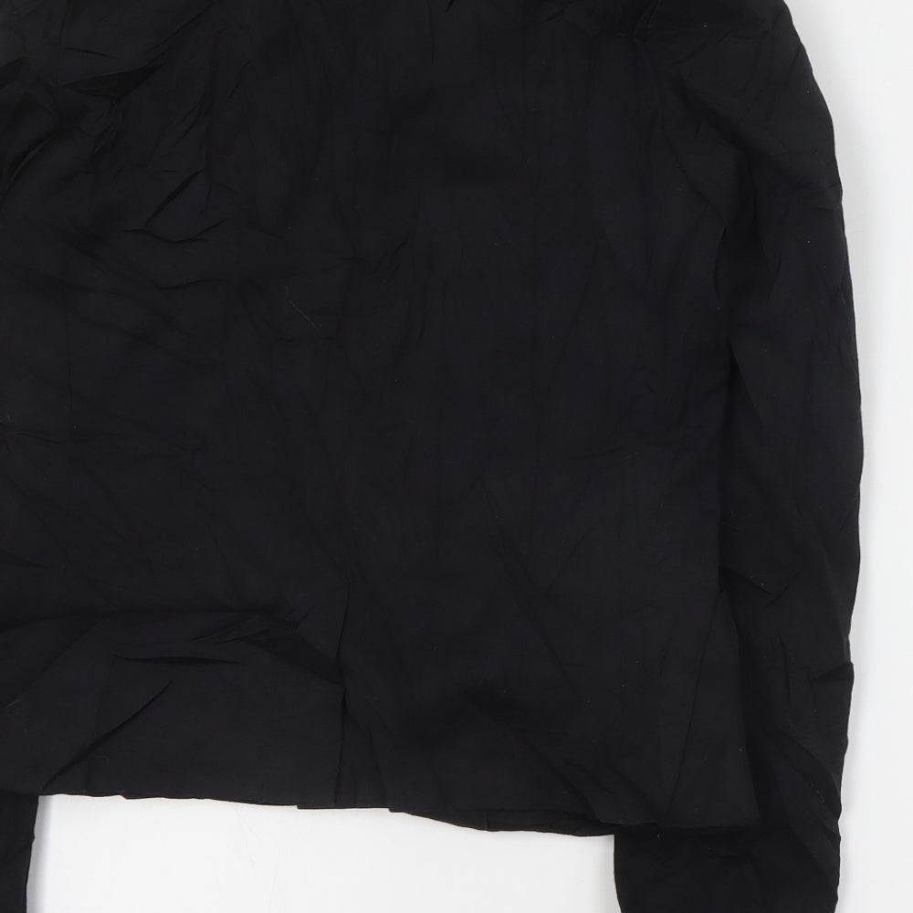H&M Womens Black Jacket Blazer Size 8 Button