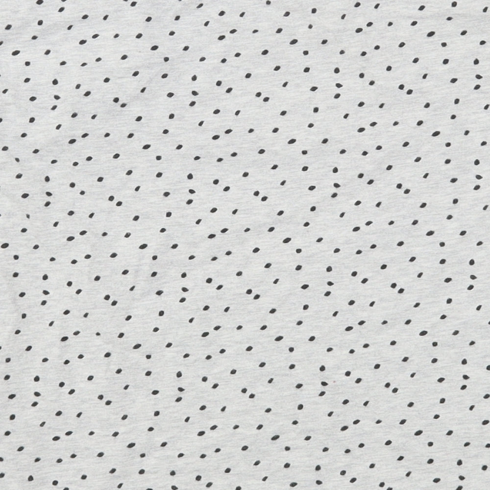 NEXT Girls Grey Polka Dot Cotton Basic T-Shirt Size 2-3 Years Round Neck