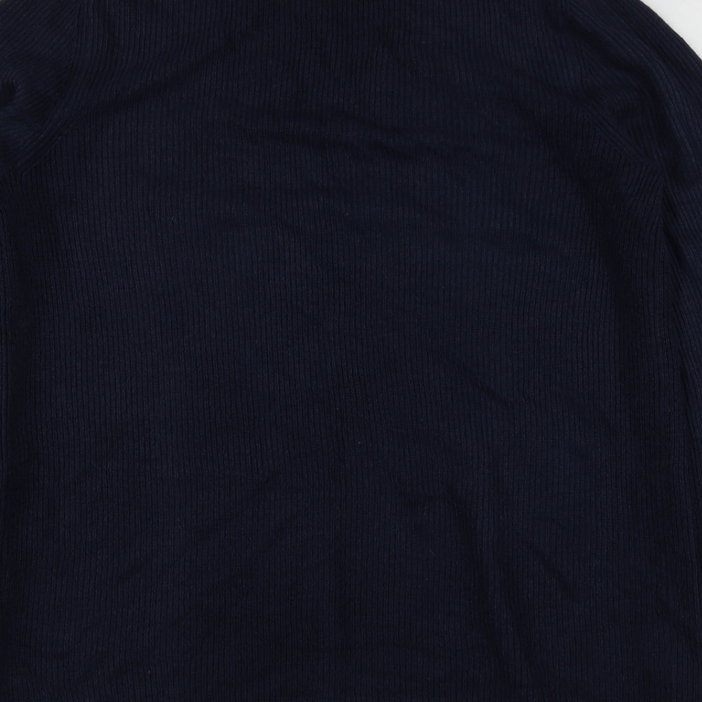 Papaya Womens Blue V-Neck Acrylic Cardigan Jumper Size 12