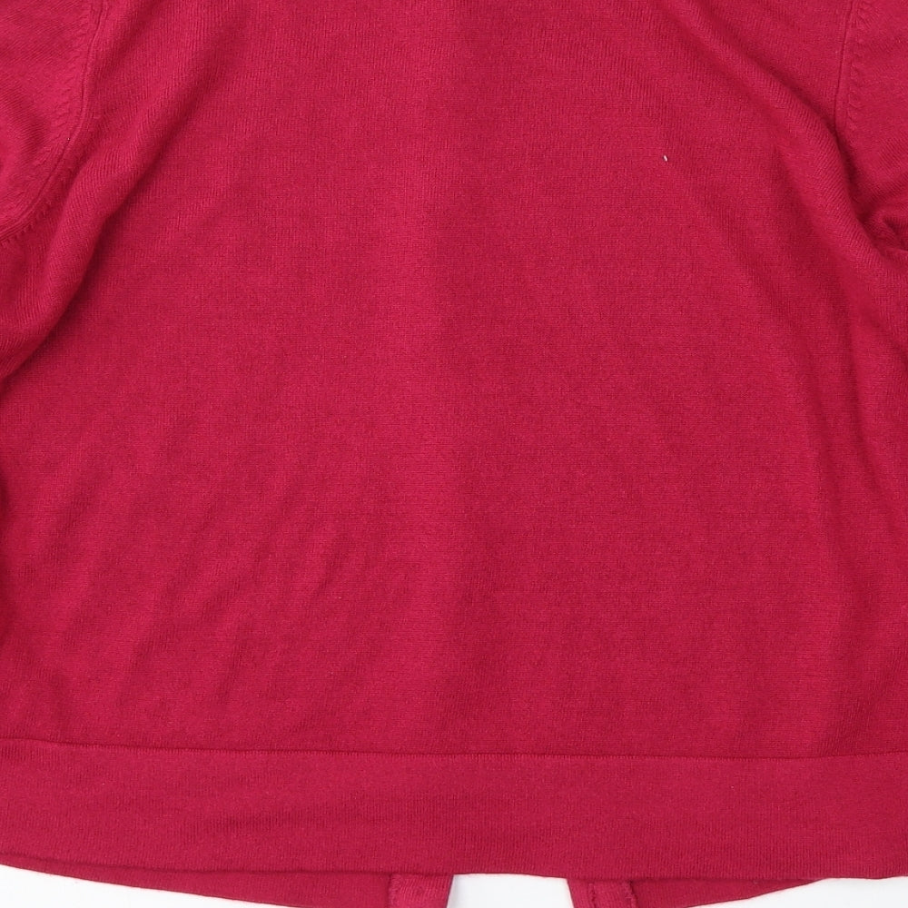 Marks and Spencer Womens Purple Round Neck Acrylic Cardigan Jumper Size 16