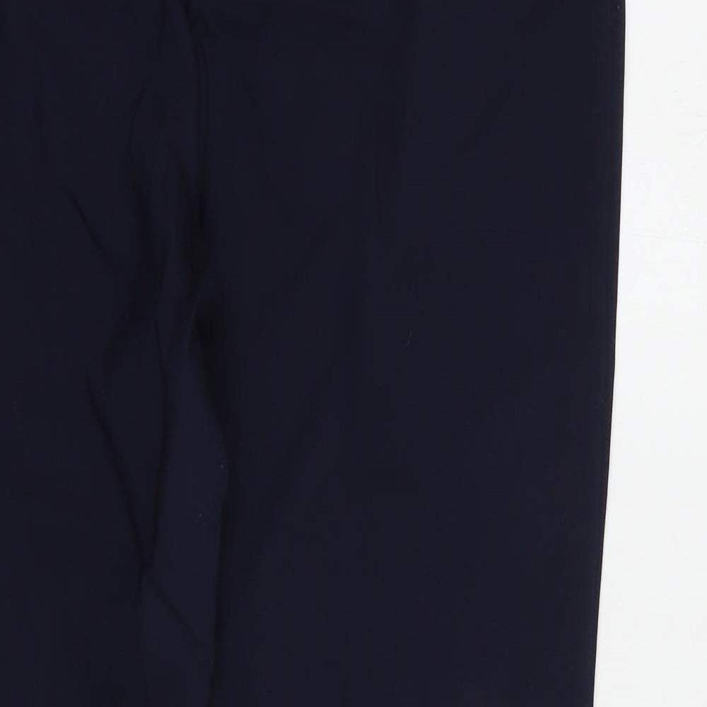 Papaya Womens Blue Cotton Dress Pants Trousers Size 12 L27 in Regular Hook & Eye