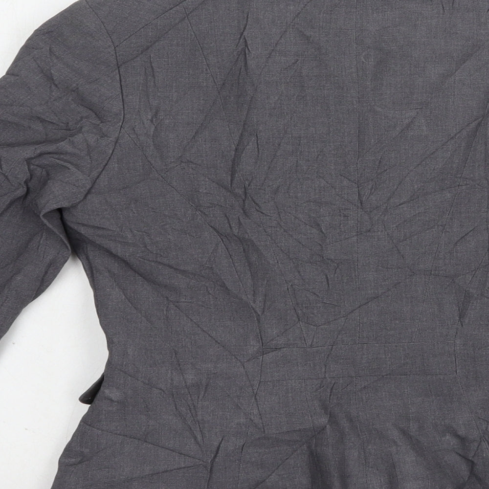 H&M Womens Grey Jacket Blazer Size 8 Button