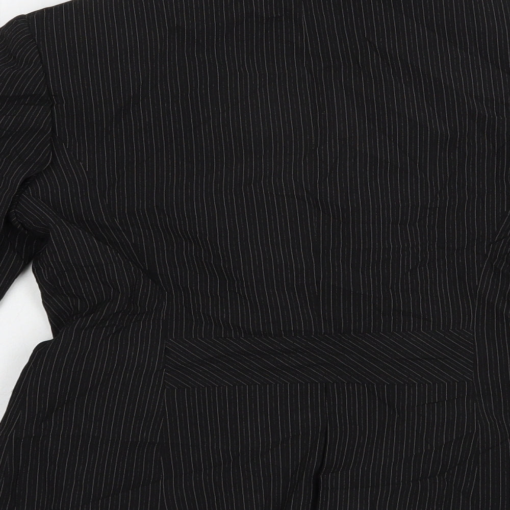 Dorothy Perkins Womens Black Striped Jacket Blazer Size 8 Button