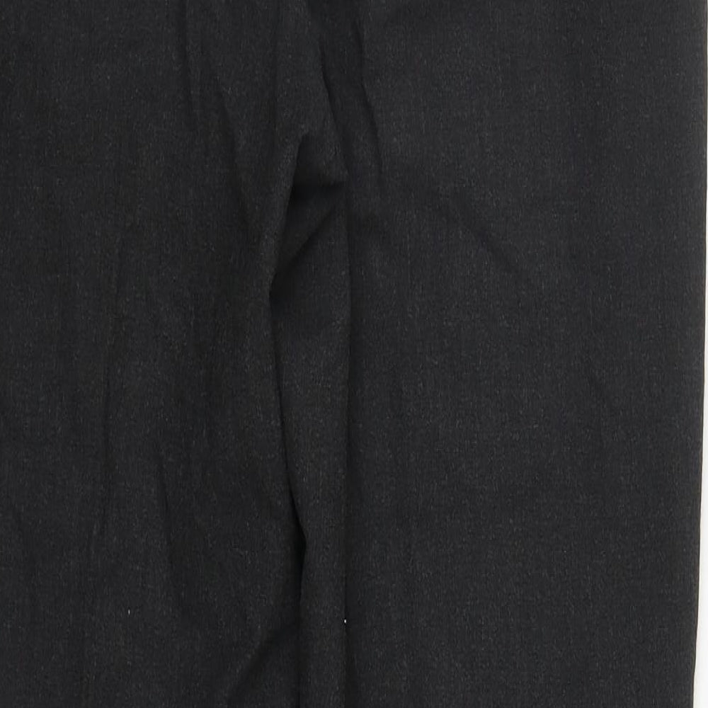 Marks and Spencer Womens Grey Cotton Trousers Size 16 L27 in Regular Zip