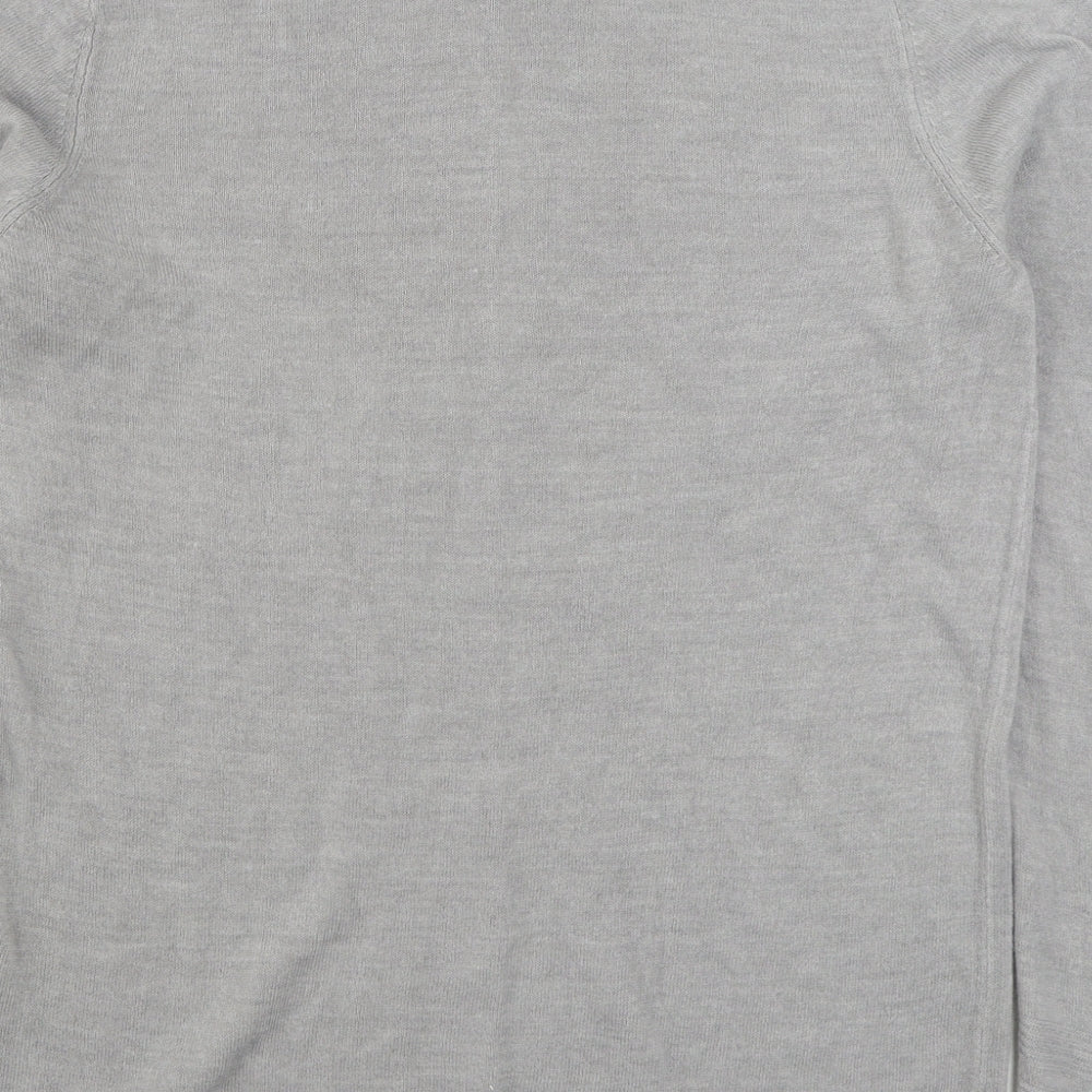 Marks and Spencer Womens Grey Round Neck Acrylic Pullover Jumper Size 12