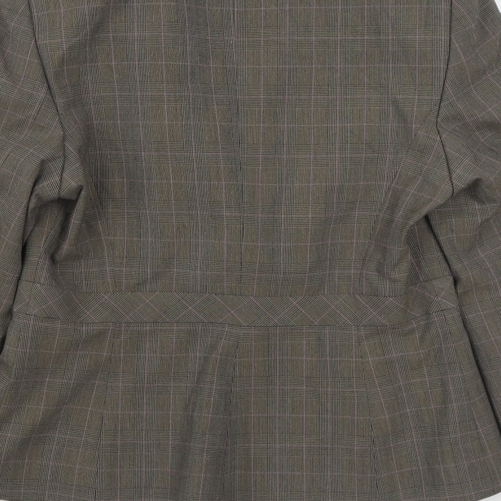 NEXT Womens Brown Plaid Jacket Blazer Size 10 Button