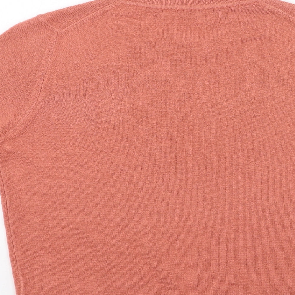 Marks and Spencer Womens Orange Round Neck Acrylic Pullover Jumper Size 12