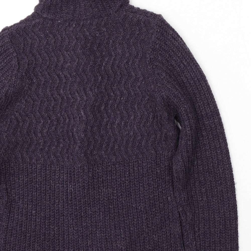 Debenhams Womens Purple Round Neck Acrylic Cardigan Jumper Size 10