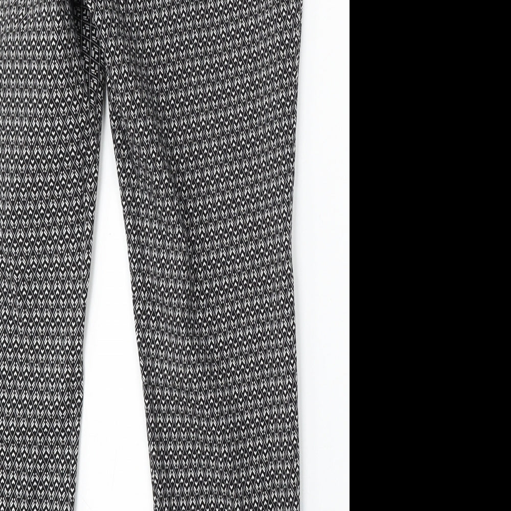 Atmosphere Womens Black Geometric Viscose Trousers Size 20 L29 in Regular