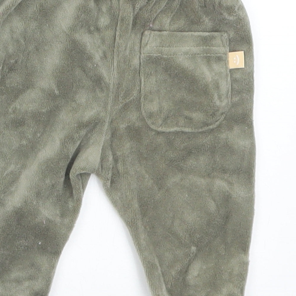 Primark Baby Green Cotton Jogger Leggings Size 0-3 Months Drawstring