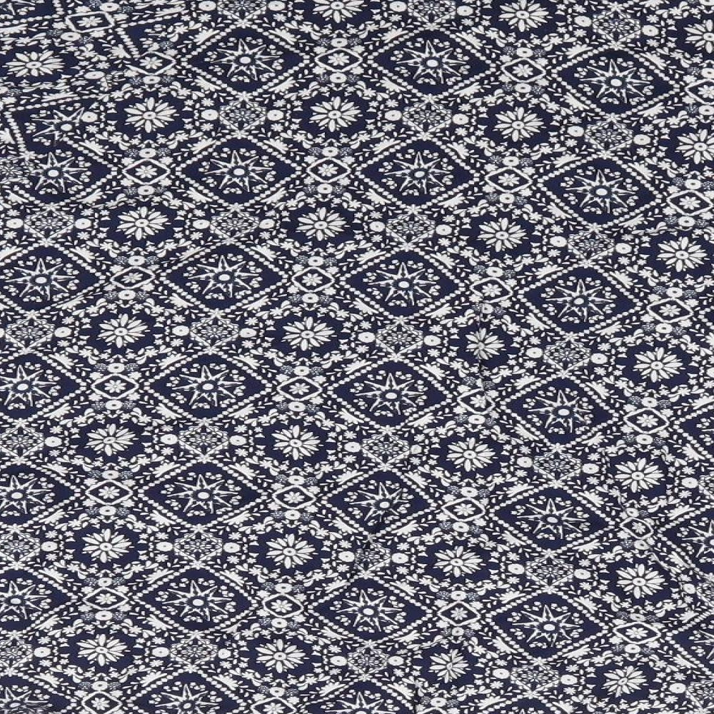 George Womens Blue Floral Viscose Flare Skirt Size 10 Zip