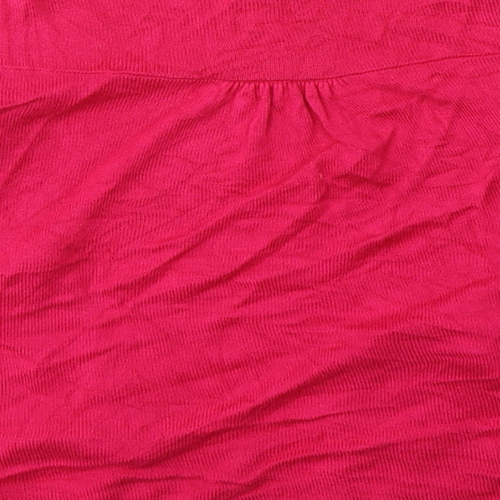 Marks and Spencer Womens Pink V-Neck Acetate Cardigan Jumper Size 10
