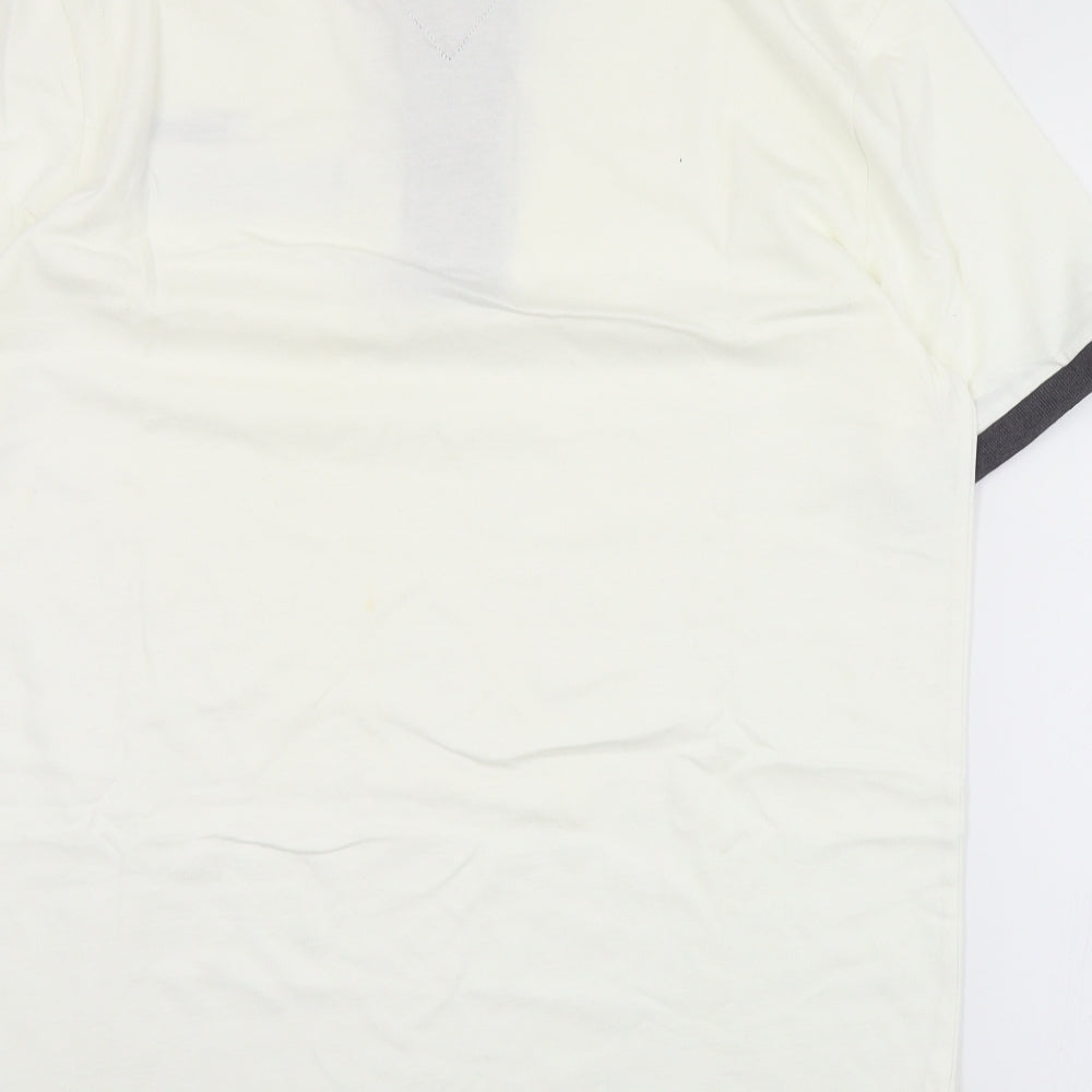 Lambretta Mens Ivory Cotton Polo Size XL Collared Button