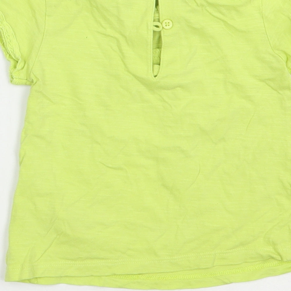 NEXT Baby Green Cotton Basic T-Shirt Size 12-18 Months Collared Button