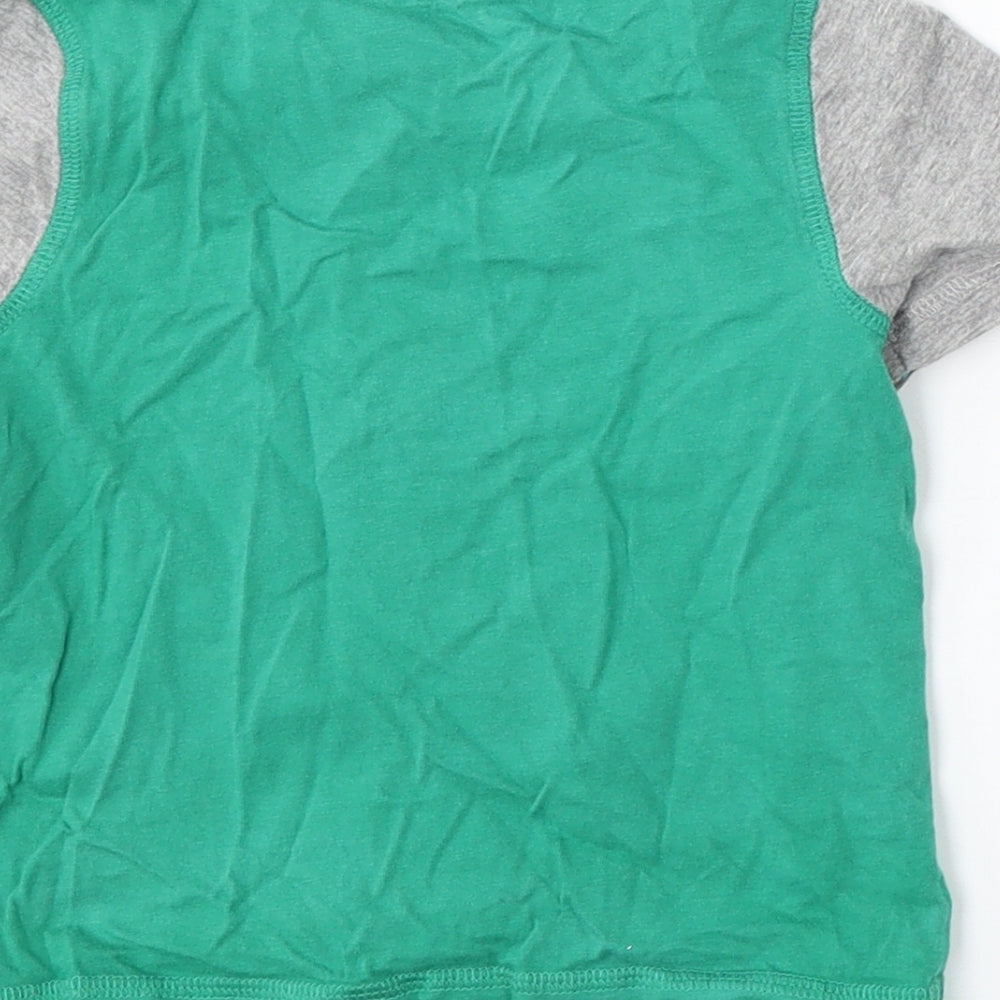 George Boys Green Cotton Basic T-Shirt Size 3-4 Years Round Neck
