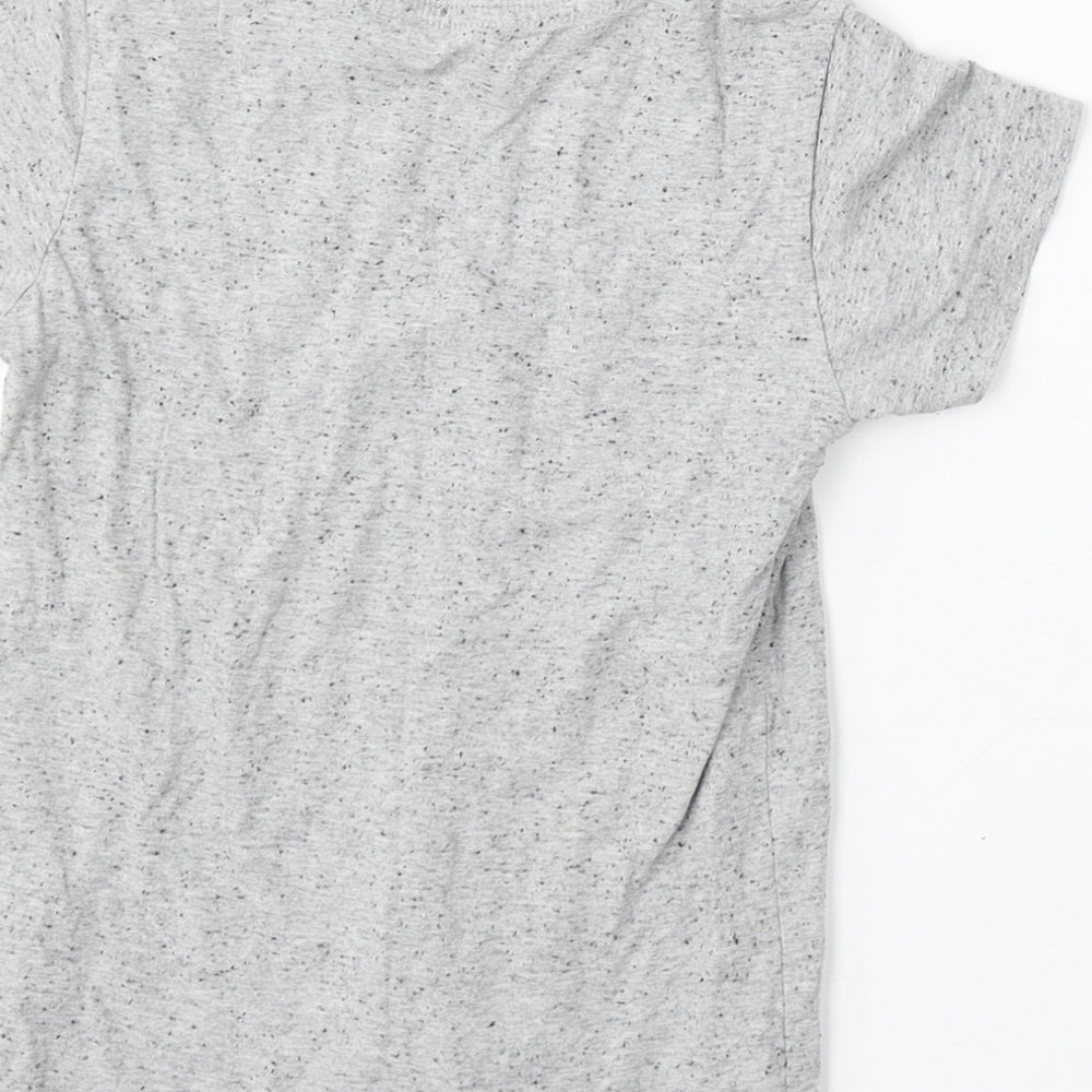 NEXT Boys Grey Cotton Basic T-Shirt Size 4 Years Round Neck