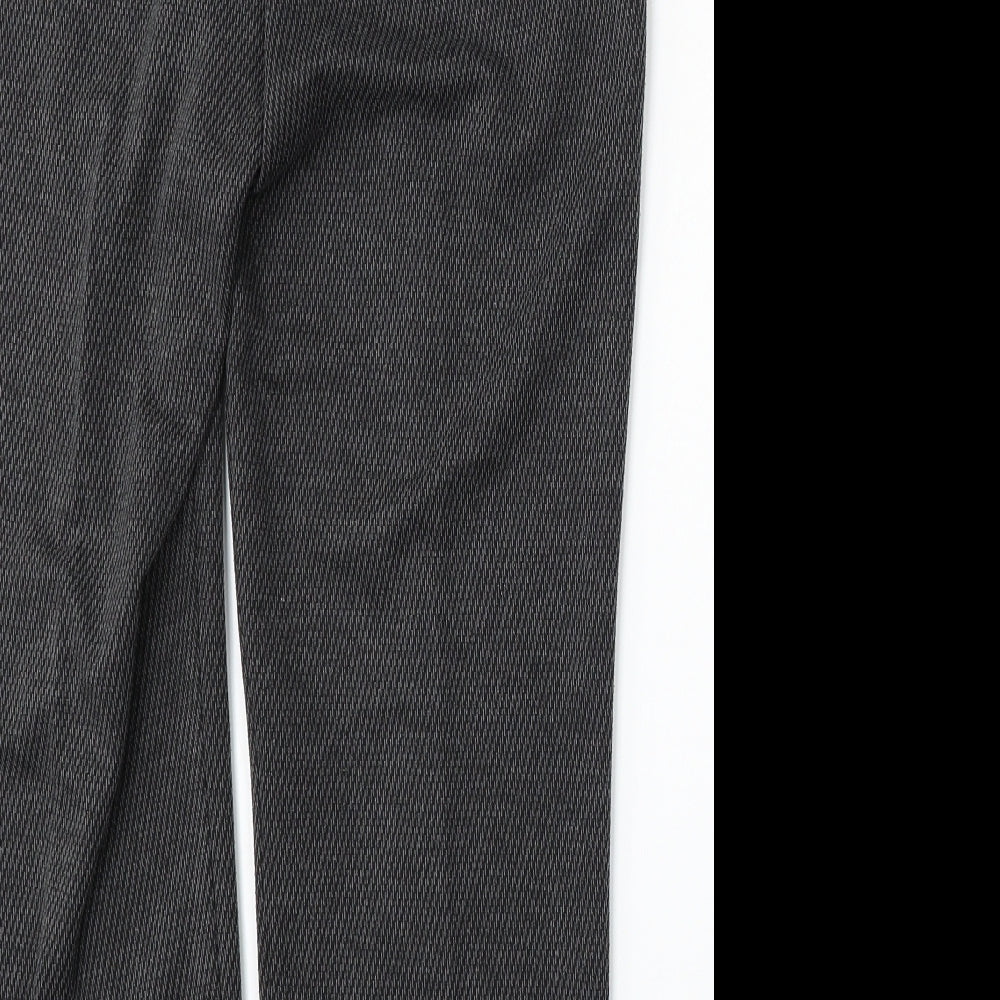 Papaya Womens Grey Geometric Polyester Trousers Size 12 L27 in Regular
