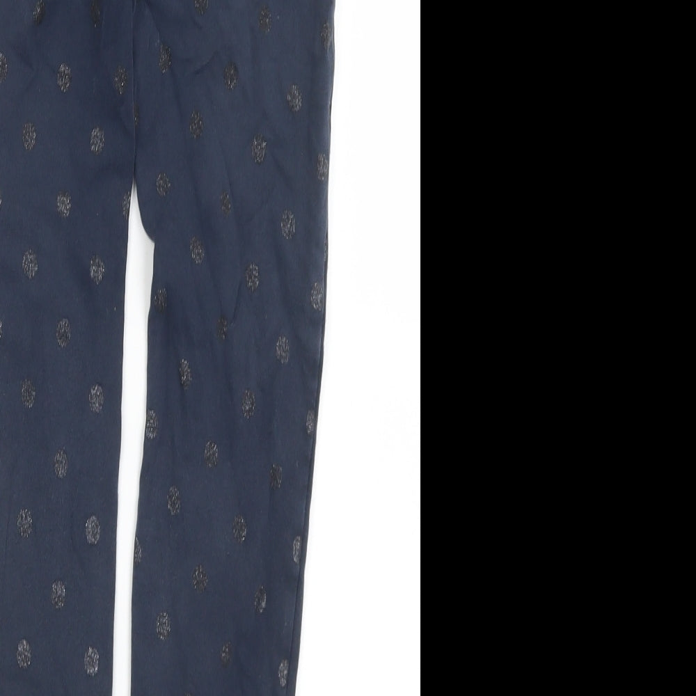 H&M Girls Blue Polka Dot Cotton Jegging Trousers Size 10-11 Years Regular