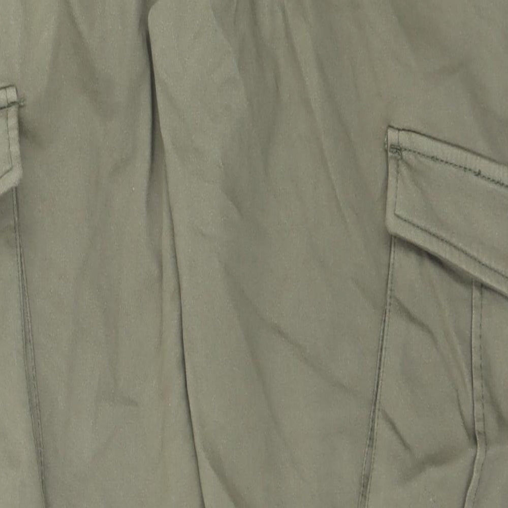 F&F Mens Green Cotton Cargo Trousers Size 34 in L32 in Regular Drawstring