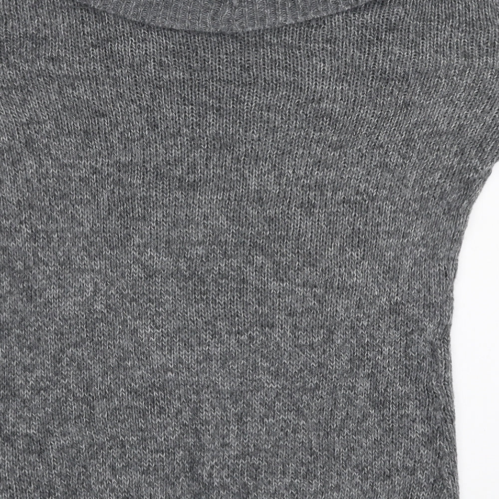 New Look Womens Grey Roll Neck Acrylic Pullover Jumper Size 10