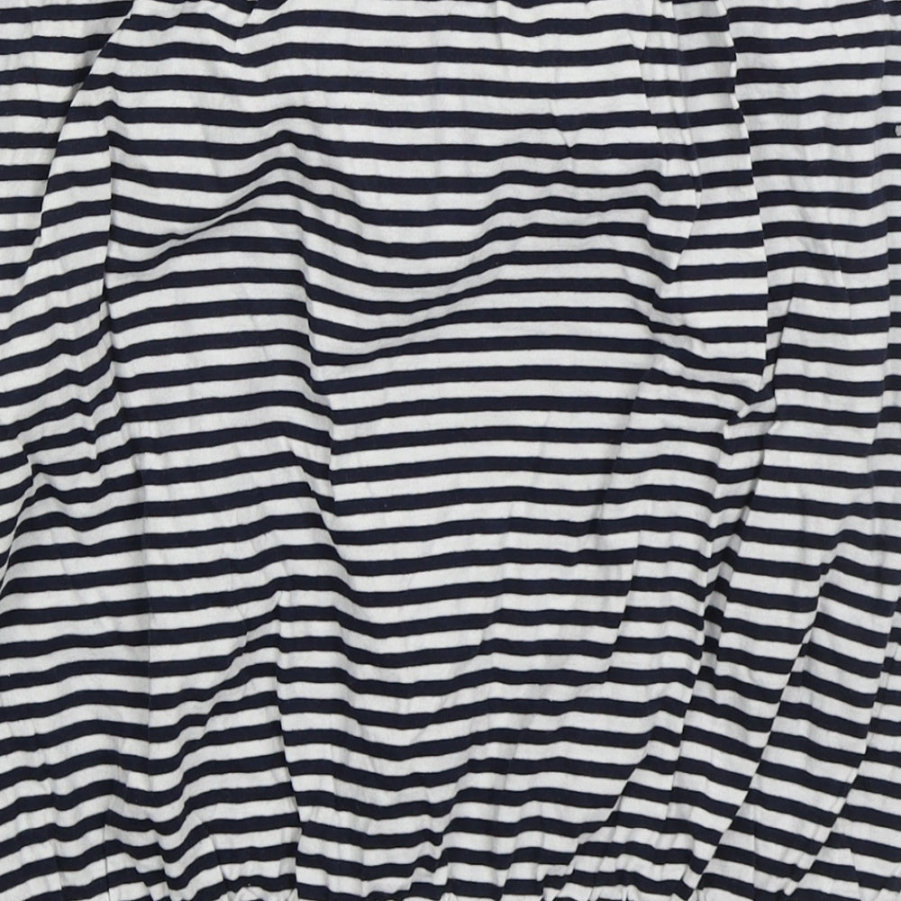 Board Angels Womens Blue Striped Cotton Basic Tank Size 14 Off the Shoulder