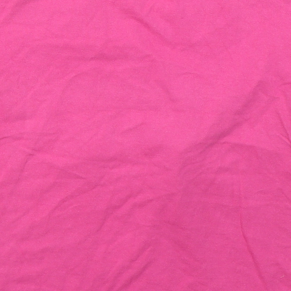D Girls Pink Cotton Basic T-Shirt Size M Crew Neck Pullover - Thailand Elephant Family