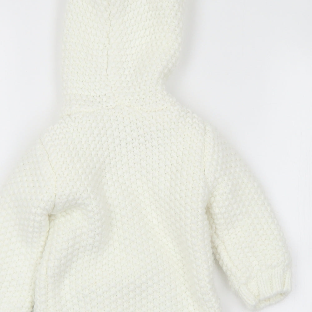 Goerge White Acrylic Cardigan Jumper Size 6-9 Months Button