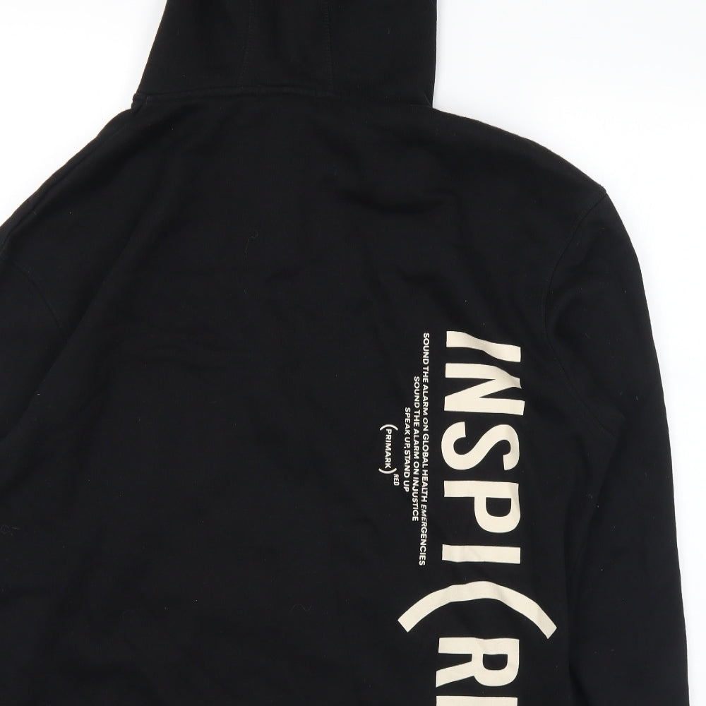 Primark Mens Black Cotton Full Zip Hoodie Size L - Inspired