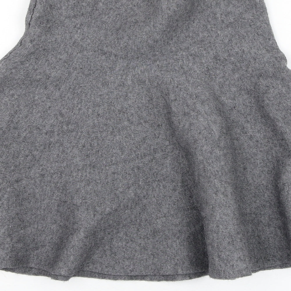 Zara Knit Womens Grey Viscose Skater Skirt Size S