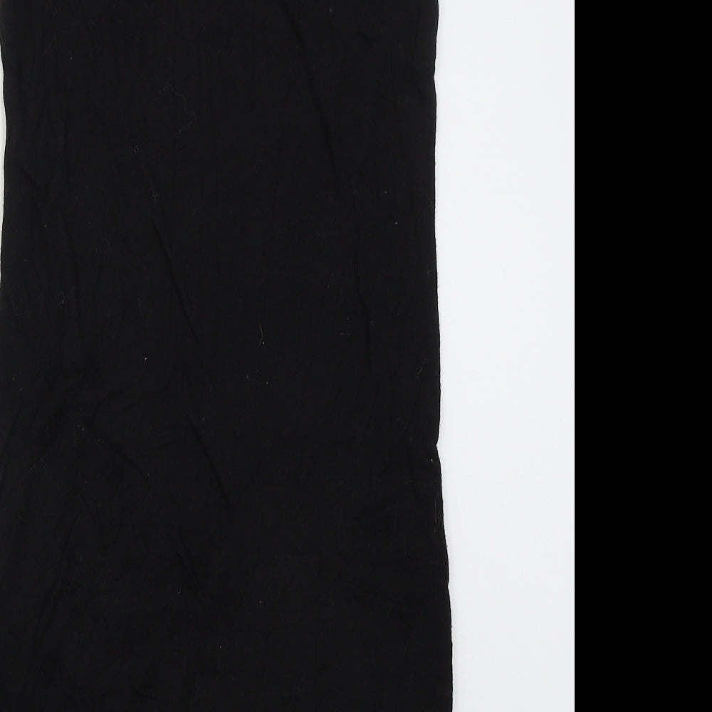 Marks and Spencer Womens Black Striped Acrylic Jumper Dress Size 10 Crew Neck Pullover