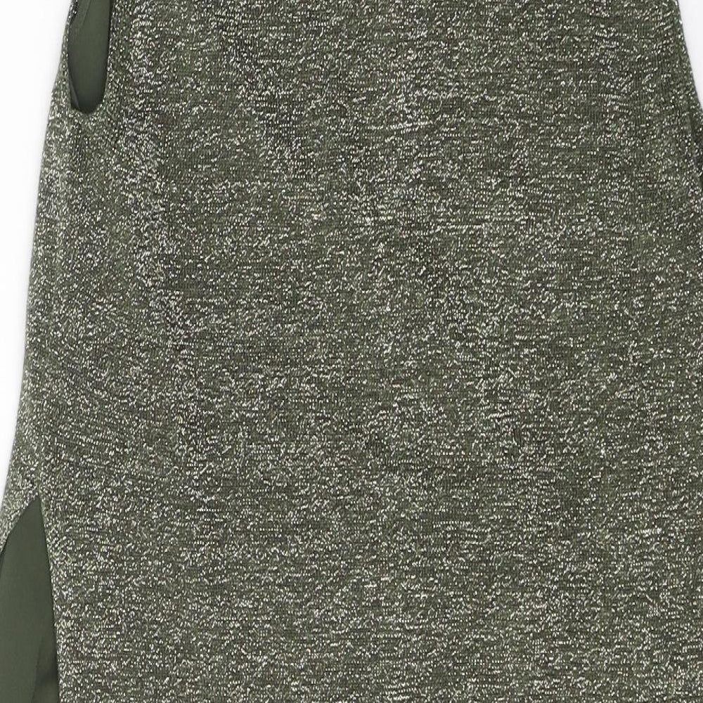 Oasis Womens Green Viscose Tunic Blouse Size XS Round Neck