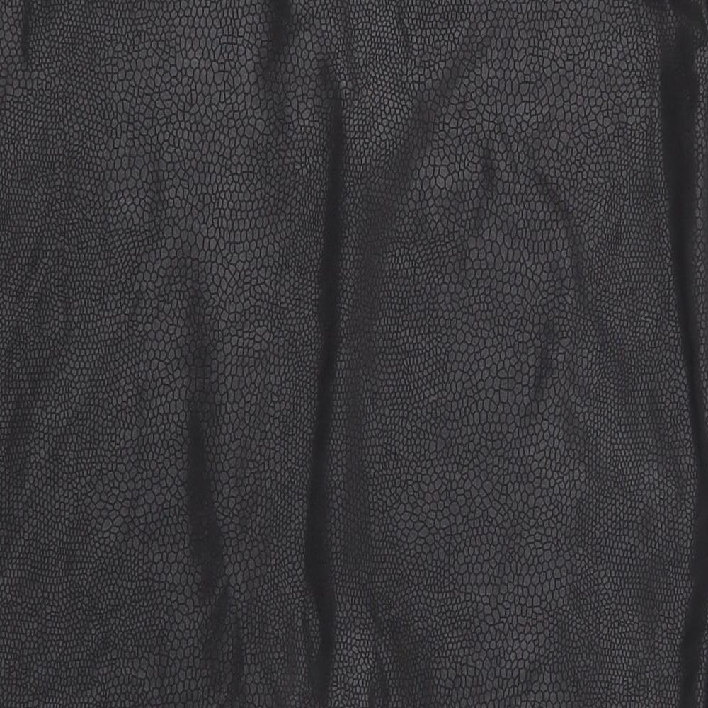 Pied A Terre Womens Black Animal Print Polyester Straight & Pencil Skirt Size 8 Zip