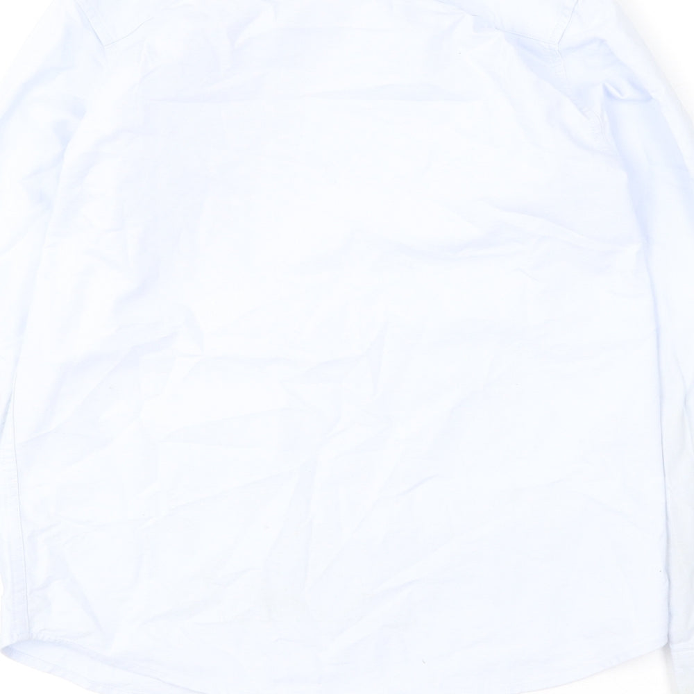 George Boys Blue Cotton Basic Button-Up Size 10-11 Years Collared