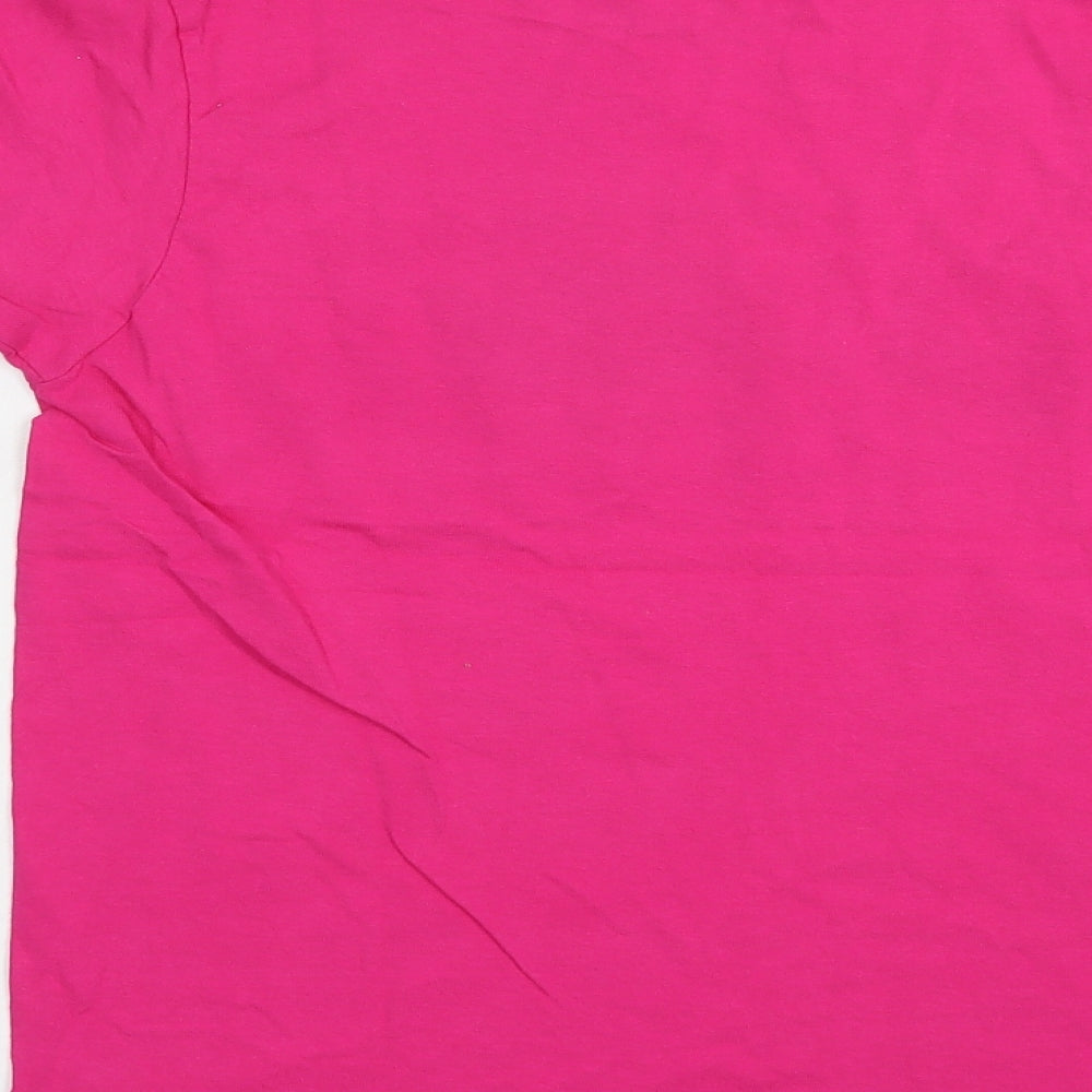 Gildan Womens Pink Cotton Basic T-Shirt Size S Crew Neck