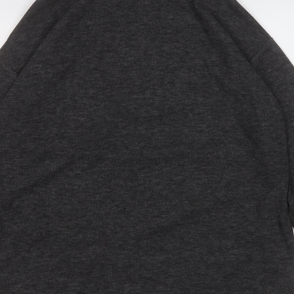 TU Womens Grey Mock Neck Polyester Pullover Jumper Size 10