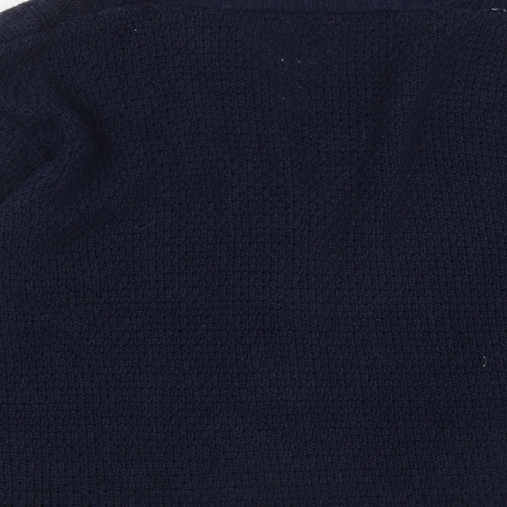 Infiniti Womens Blue V-Neck Acrylic Cardigan Jumper Size M