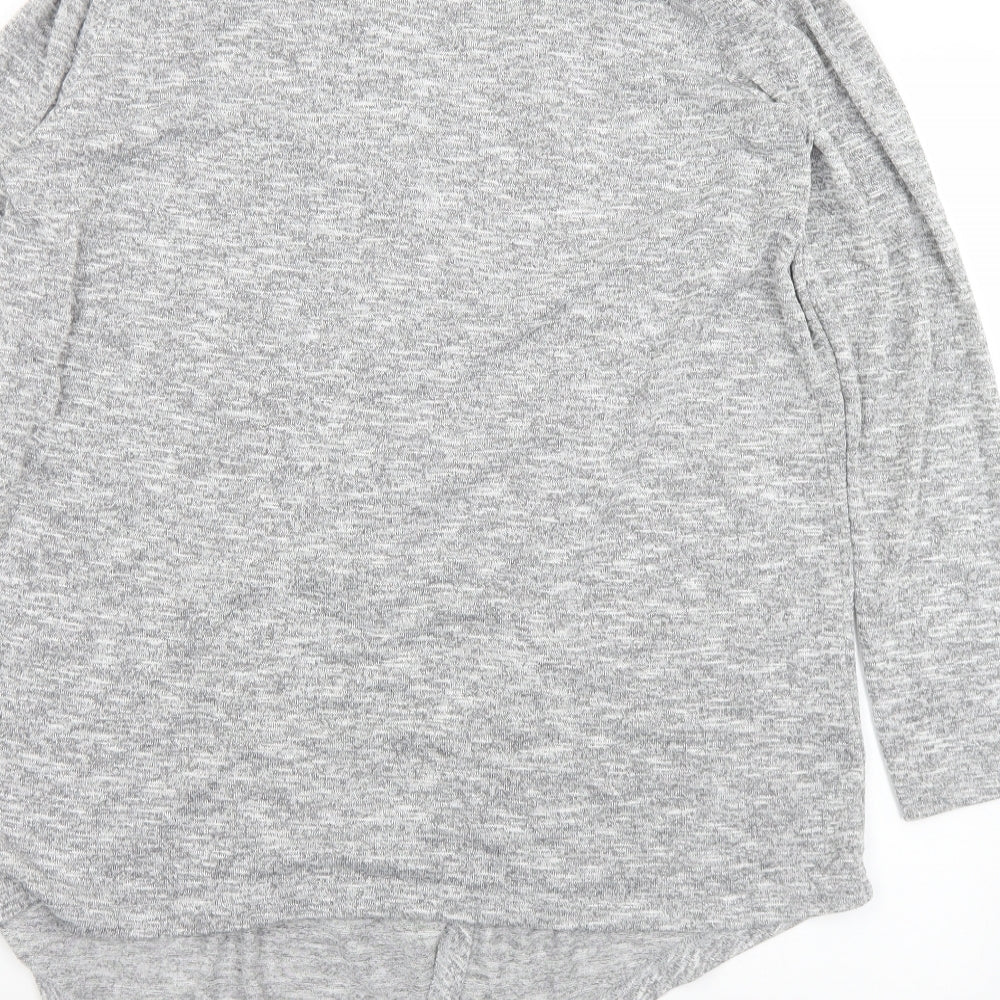 New Look Womens Grey Collared Polyester Cardigan Jumper Size M