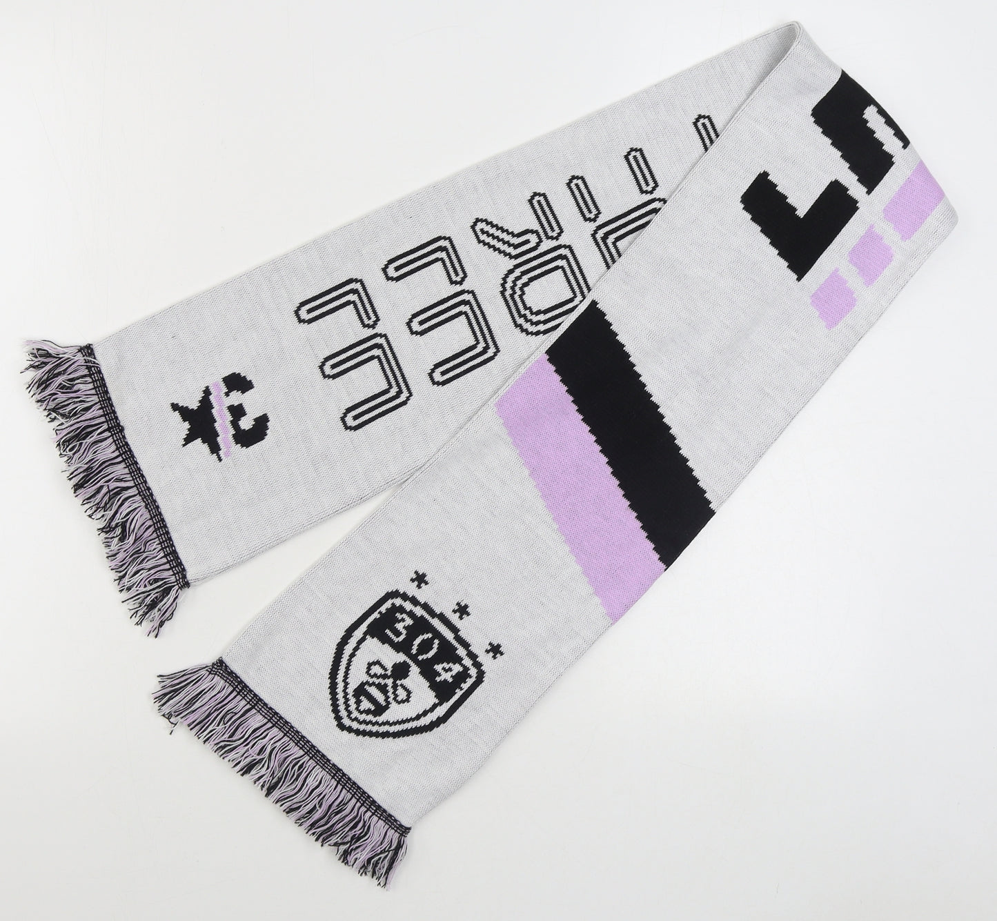 Forever Three Womens Grey Acrylic Scarf