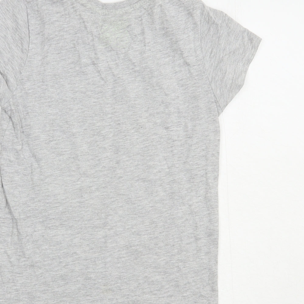 Matalan Boys Grey Cotton Pullover T-Shirt Size 7 Years Crew Neck Pullover - Football