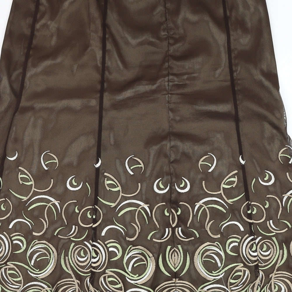 MINUET Womens Green Polyester Straight & Pencil Skirt Size 14 Zip