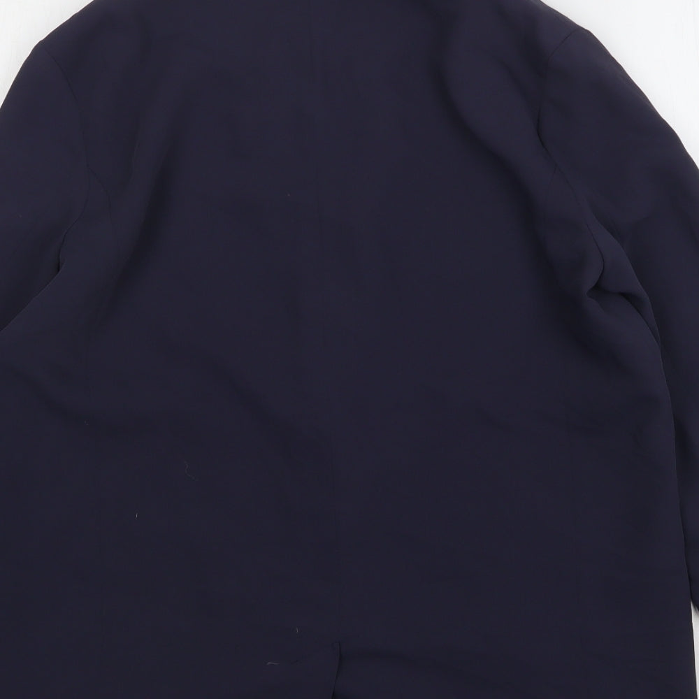 Topshop Womens Blue Polyester Jacket Blazer Size 10