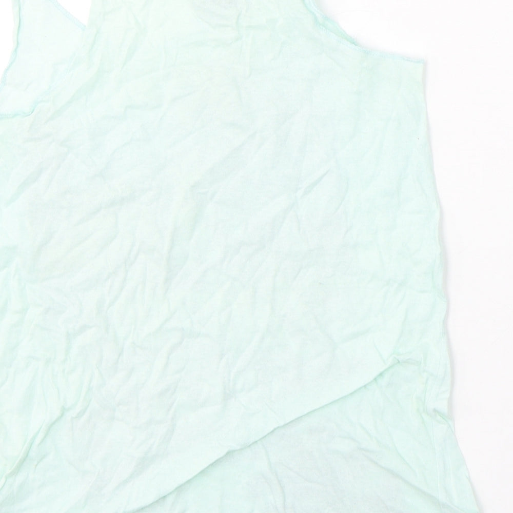 Atmosphere Womens Blue Cotton Basic Tank Size 8 Round Neck