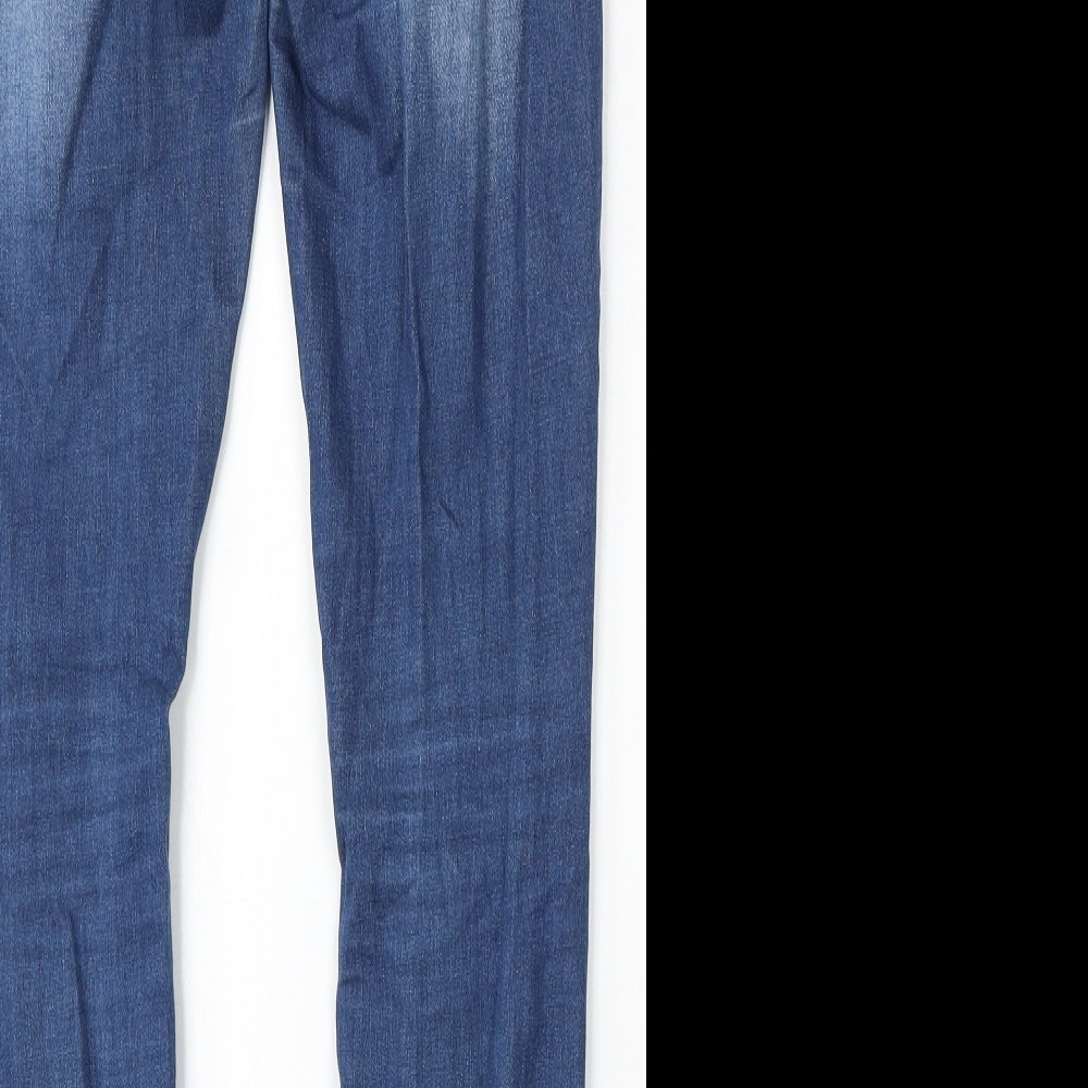 Dunnes Stores Womens Blue Cotton Skinny Jeans Size 8 L30 in Regular Button