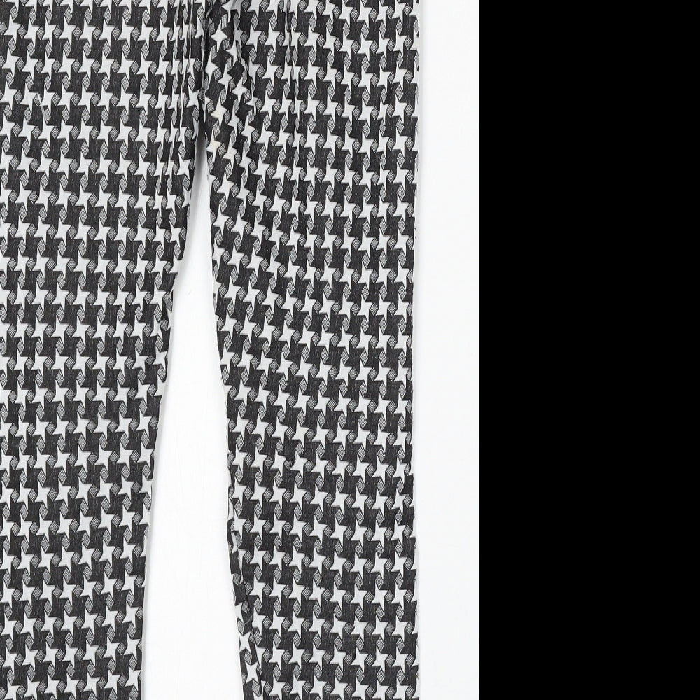 F&F Kids Girls Multicoloured Houndstooth Polyester Jegging Trousers Size 11-12 Years Regular