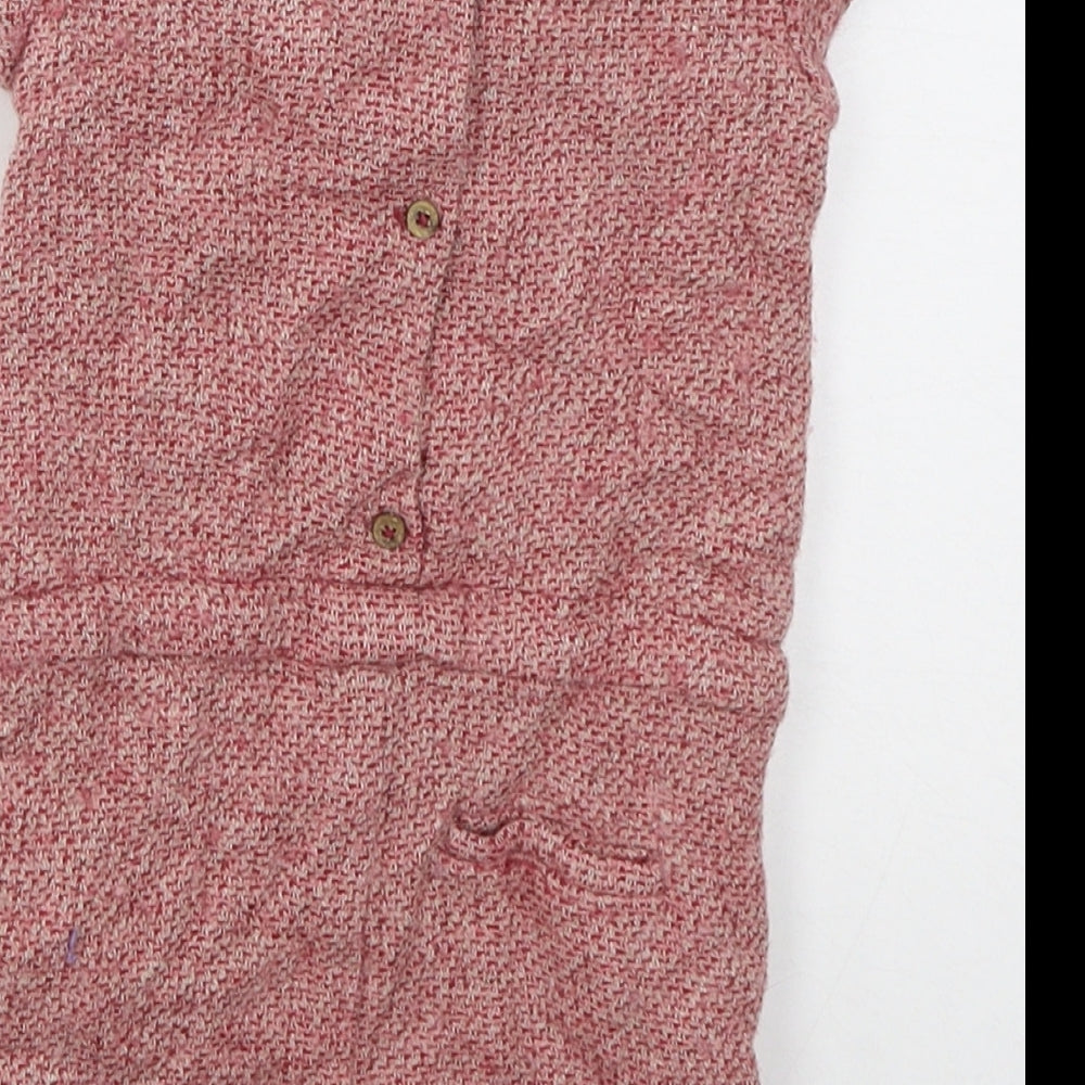 Zara Girls Red Viscose Jumpsuit One-Piece Size 3-4 Years Button