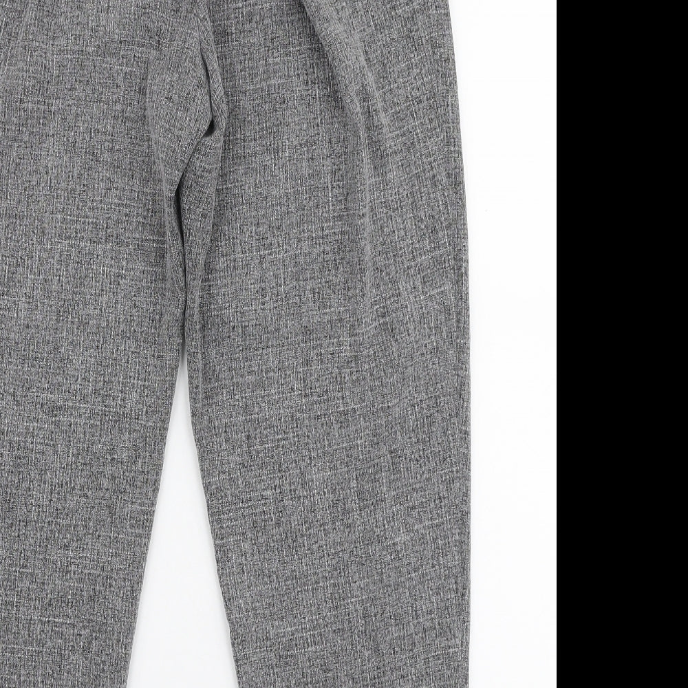 New Look Womens Grey Polyester Trousers Size 12 L26 in Slim Zip