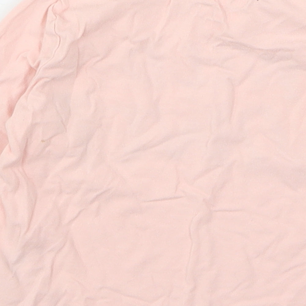 F&F Girls Pink Floral Cotton Basic T-Shirt Size 2-3 Years Round Neck