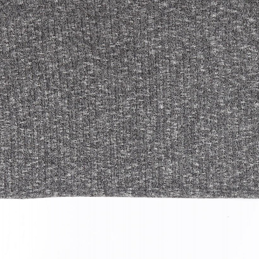 Topshop Womens Grey Polyester Jersey T-Shirt Size 8 Round Neck